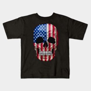 Skull, American flag Kids T-Shirt